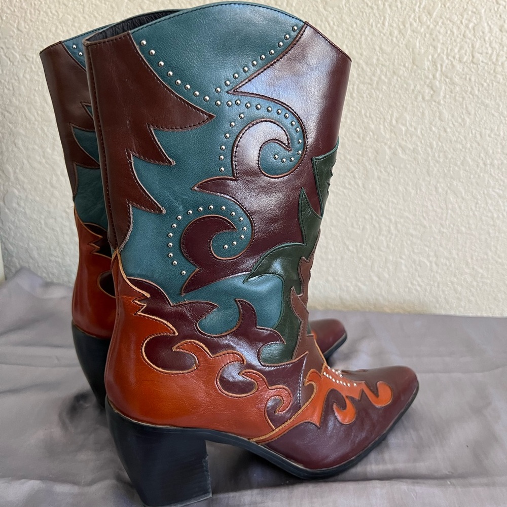 Jeffrey Campbell Saddle Up Western Pull On Boots 9 SOLD OUT - Picture 8 of 12
